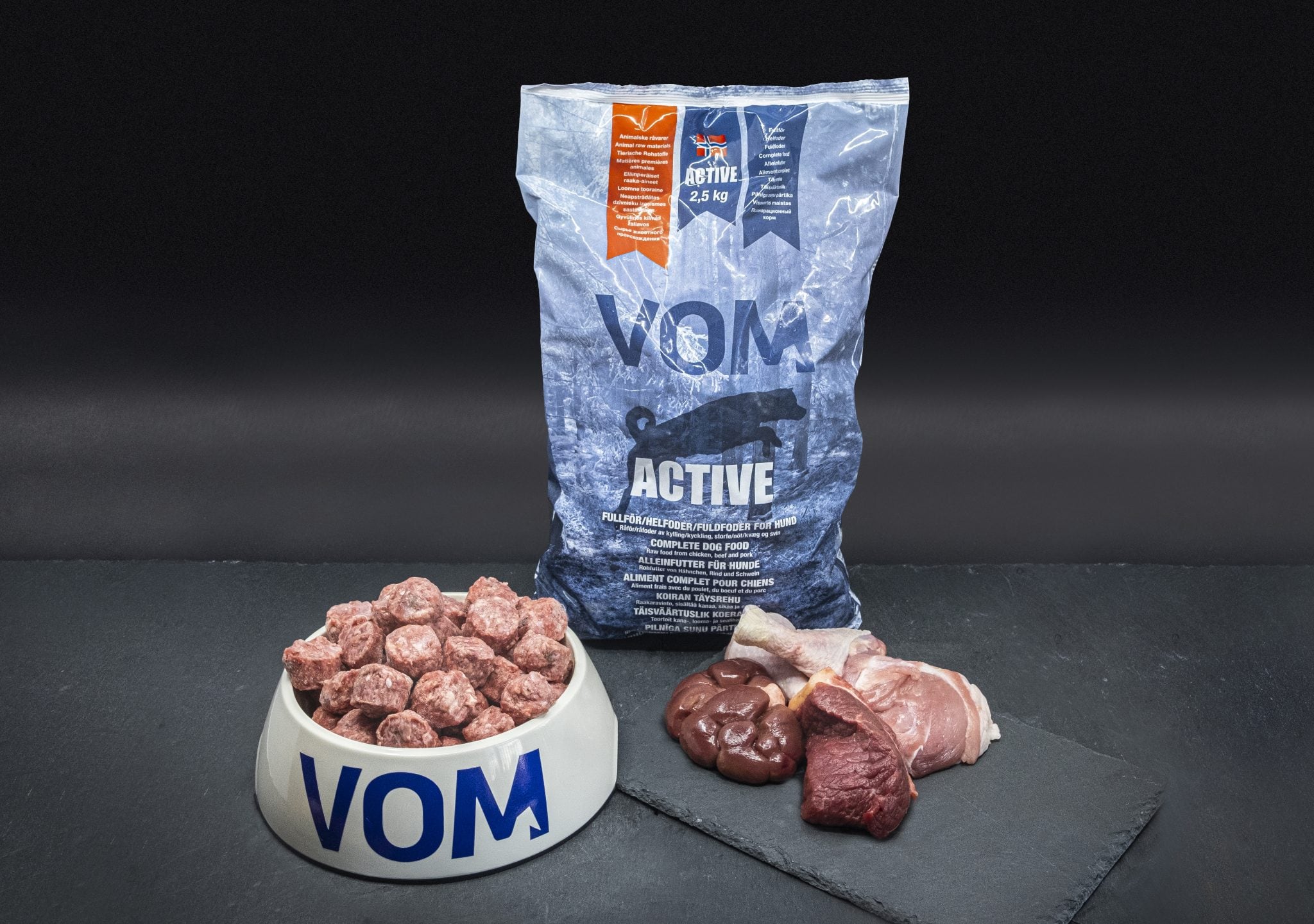 Toortoit koertele - VOM Active lihapall, 2,5 kg täistoit